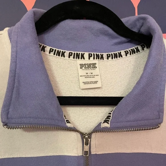 VS PINK Periwinkle Quarter Zip Size M - Picture 2 of 3